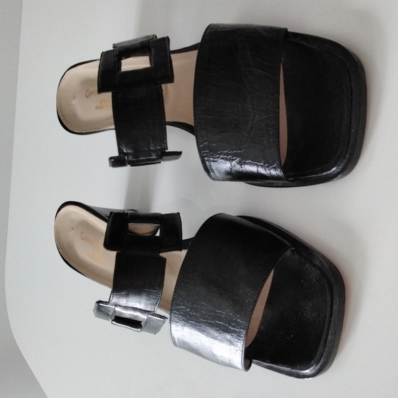 Concetta Pane genuine leather mules handmade in Sorento Italy, black - Picture 2 of 10